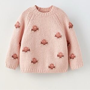 ZARA Baby Pink Knit Sweater  (Size 3–6 Months / 68 cm)